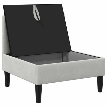 Middelse Sofa met Opbergruimte Lichtgrijs Fluweel
