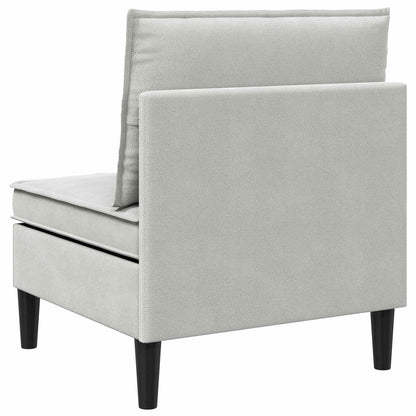 Middelse Sofa met Opbergruimte Lichtgrijs Fluweel