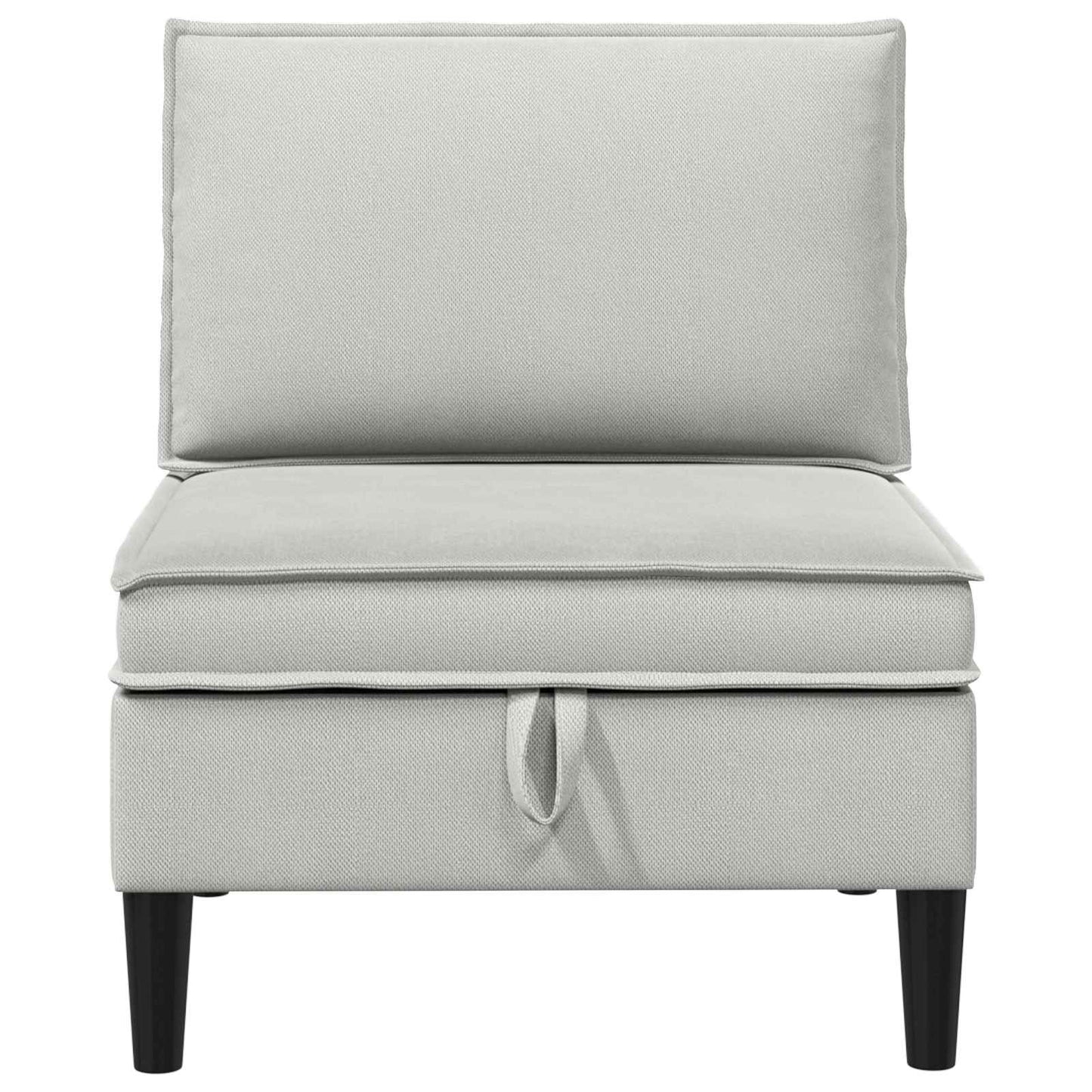 Middelse Sofa met Opbergruimte Lichtgrijs Fluweel