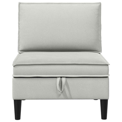 Middelse Sofa met Opbergruimte Lichtgrijs Fluweel