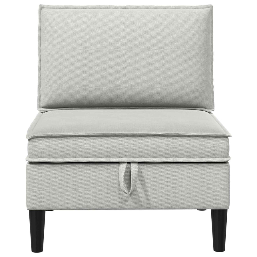 Middelse Sofa met Opbergruimte Lichtgrijs Fluweel