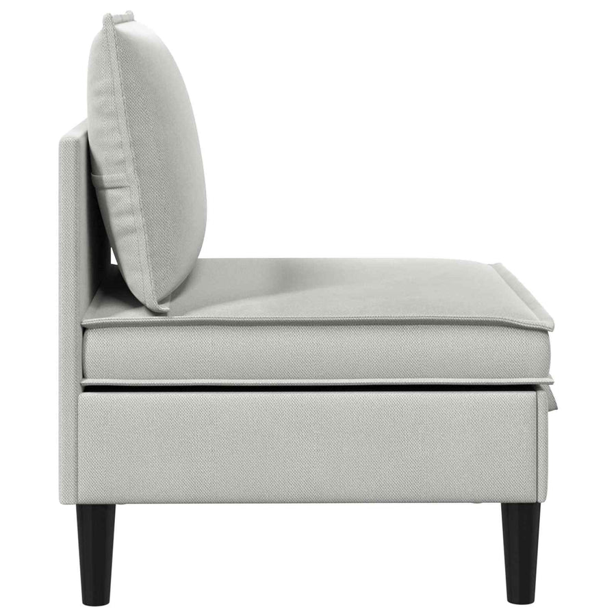 Middelse Sofa met Opbergruimte Lichtgrijs Fluweel