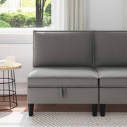 Middelse bank met opbergruimte 70x70x82 cm donkergrijs fluweel