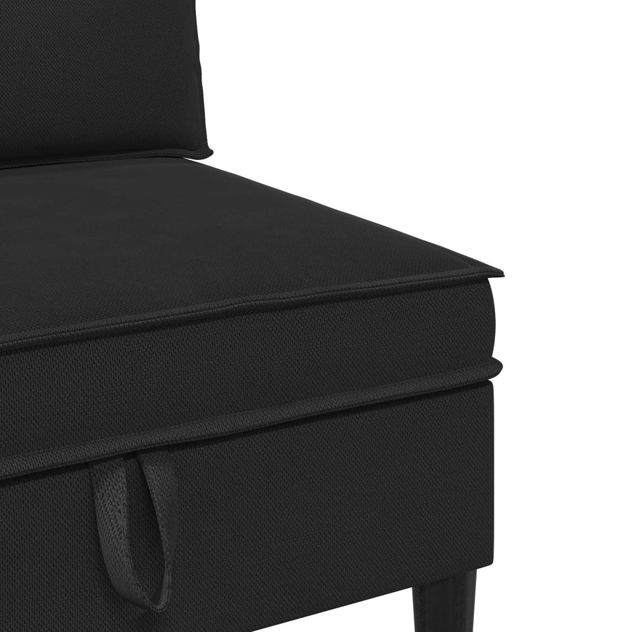 Middelse Sofa met Opbergruimte Zwart Fluweel