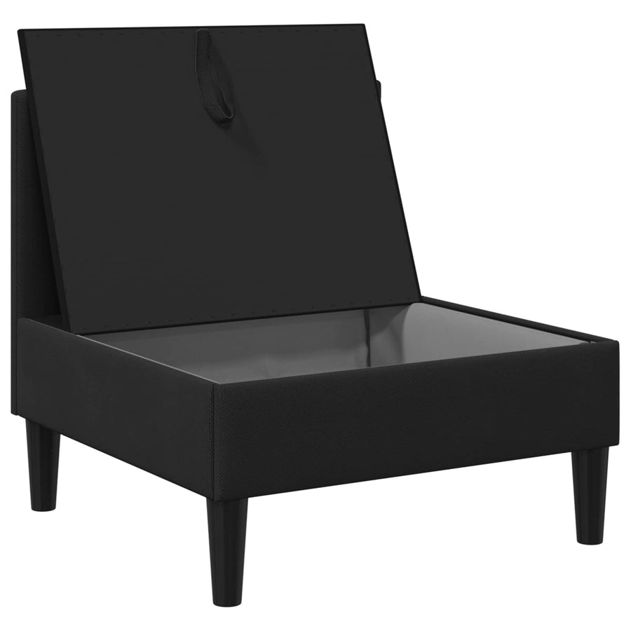 Middelse Sofa met Opbergruimte Zwart Fluweel