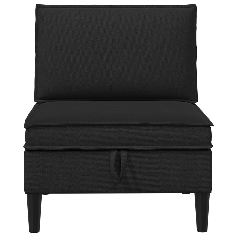 Middelse Sofa met Opbergruimte Zwart Fluweel
