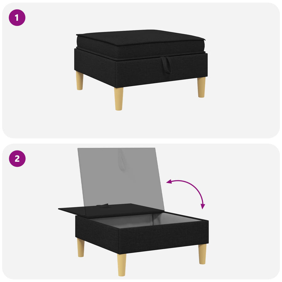 Opslagottoman Zwart