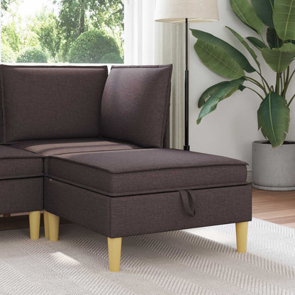 Sofa Kruk met Opslag Donkerbruin Stof