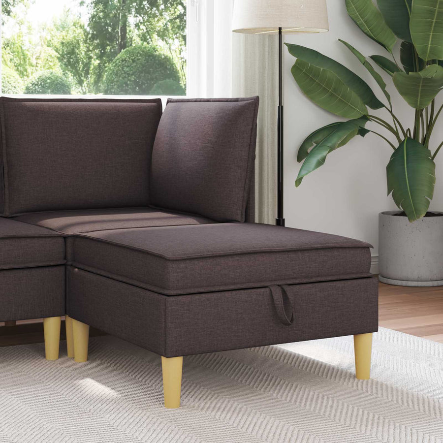 Sofa Kruk met Opslag Donkerbruin Stof
