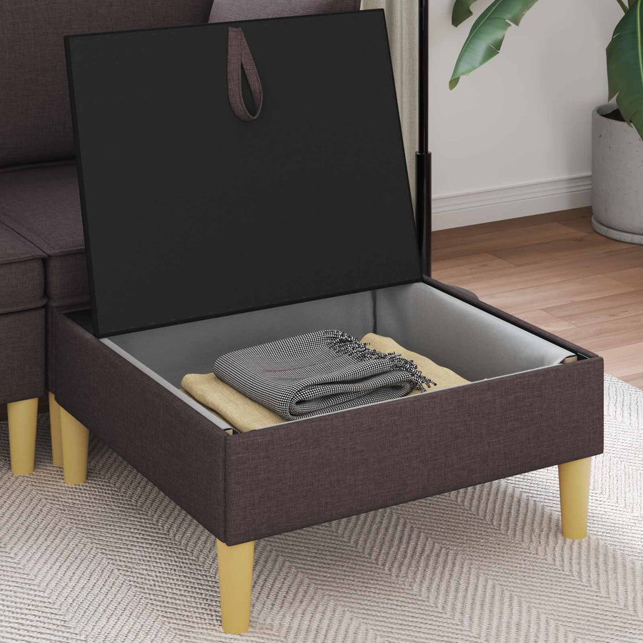 Sofa Kruk met Opslag Donkerbruin Stof
