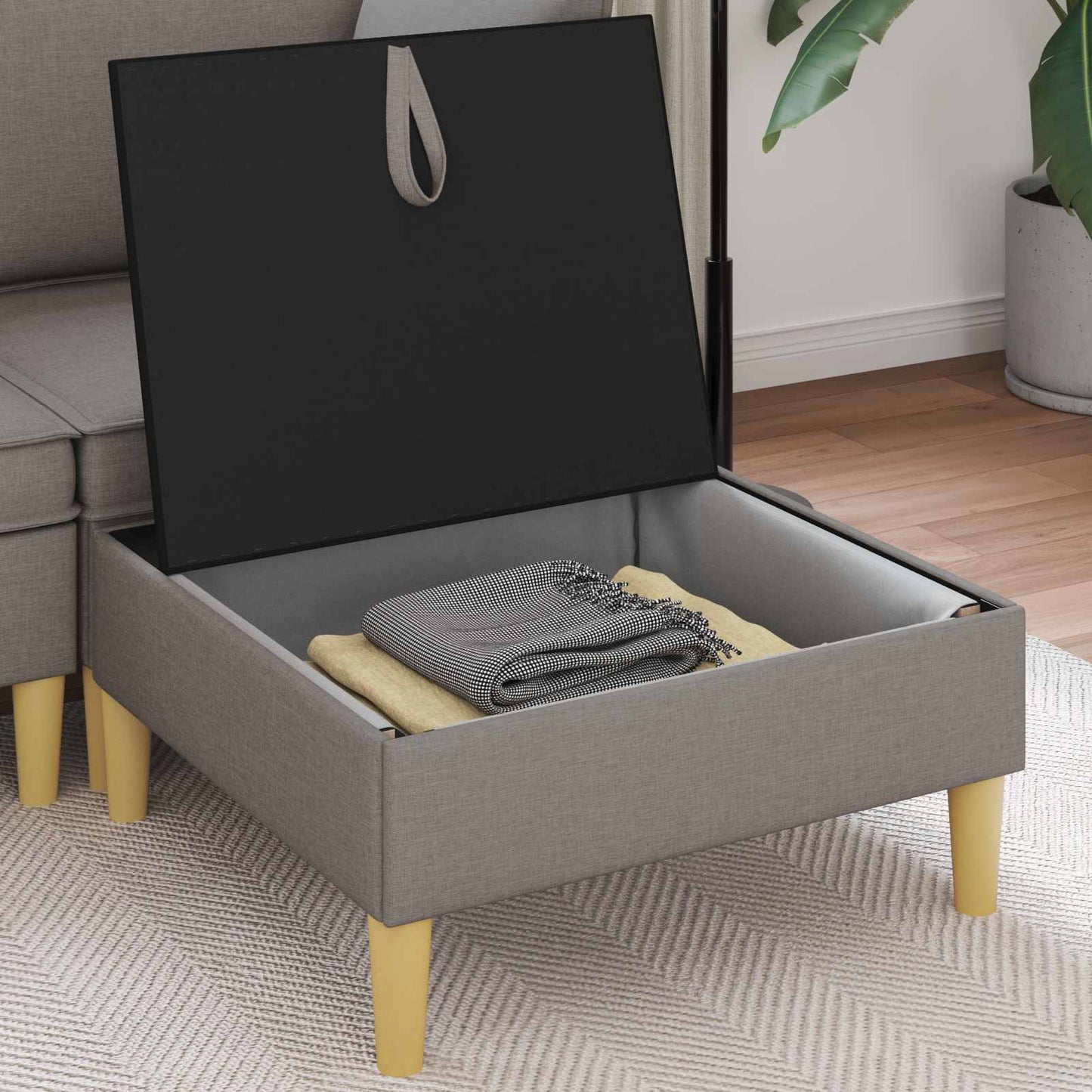 Sofa Kruk met Opslag Taupe Stof
