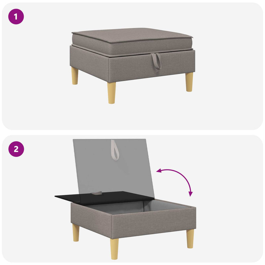 Sofa Kruk met Opslag Taupe Stof