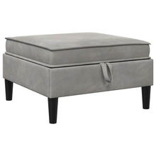 Sofa Kruk met Opslag Lichtgrijs Fluweel