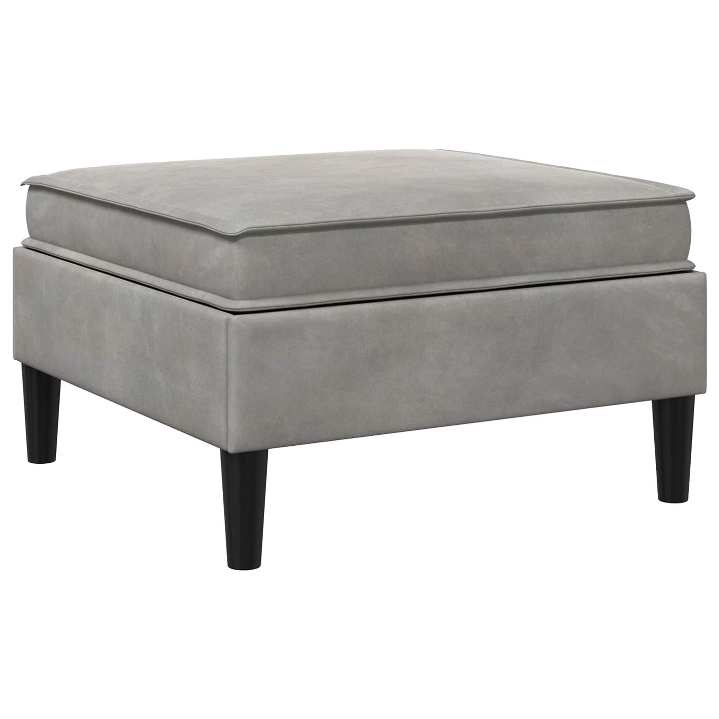 Sofa Kruk met Opslag Lichtgrijs Fluweel