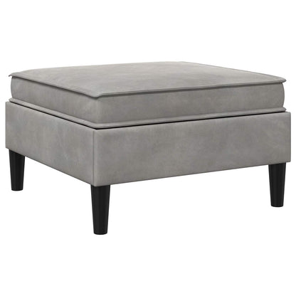 Sofa Kruk met Opslag Lichtgrijs Fluweel