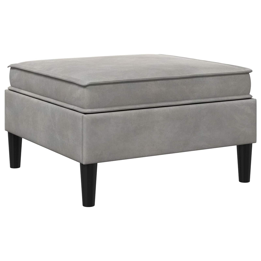 Sofa Kruk met Opslag Lichtgrijs Fluweel