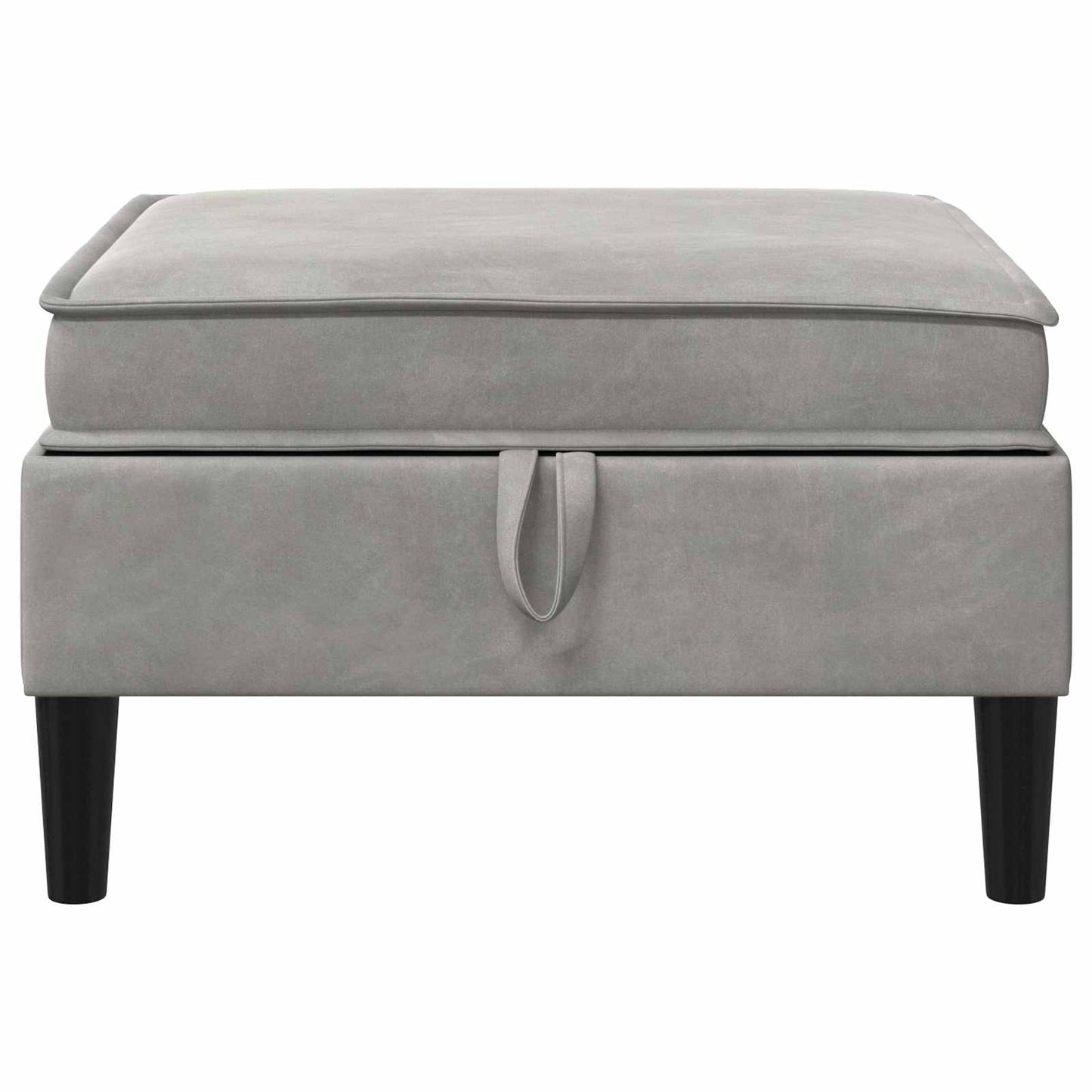 Sofa Kruk met Opslag Lichtgrijs Fluweel