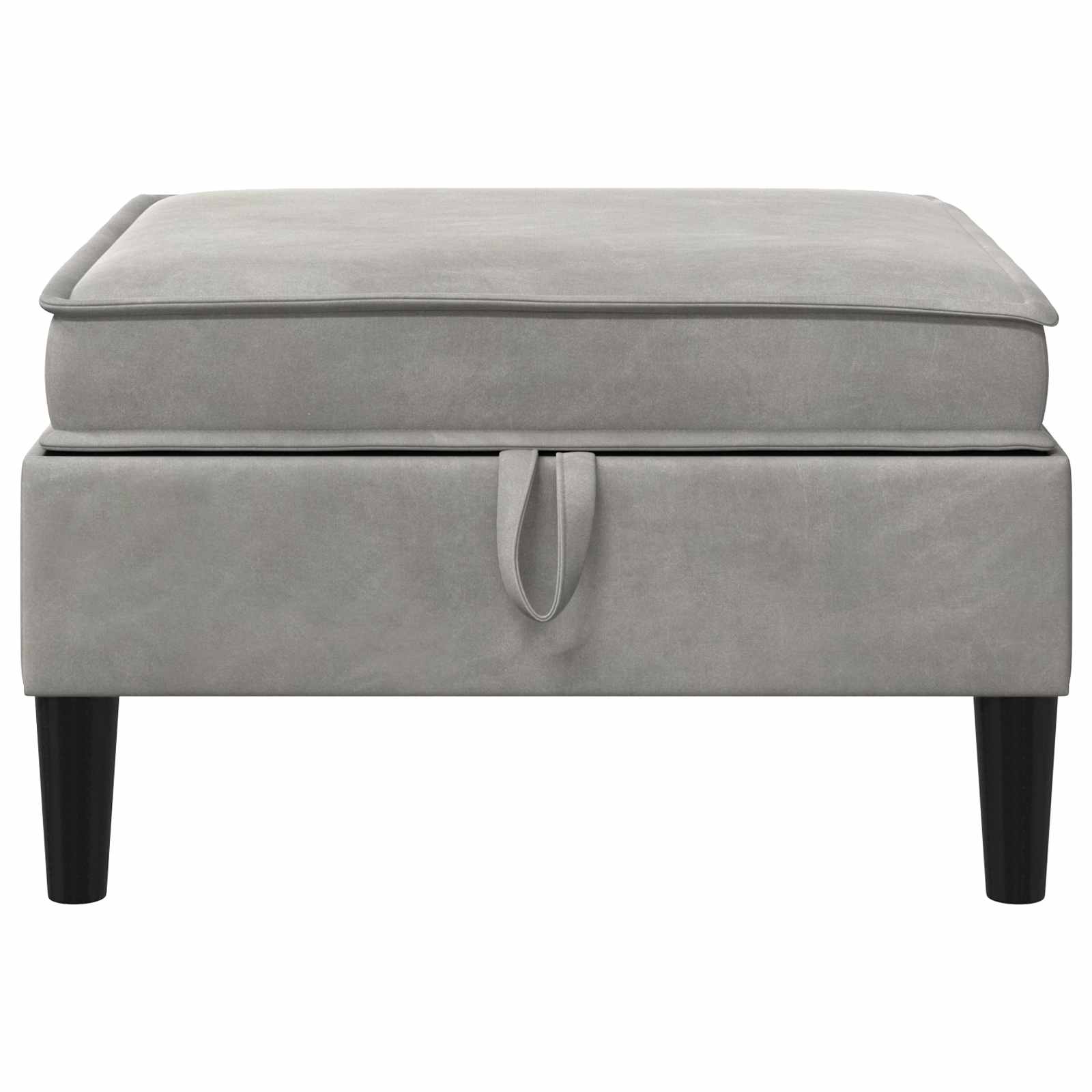 Sofa Kruk met Opslag Lichtgrijs Fluweel