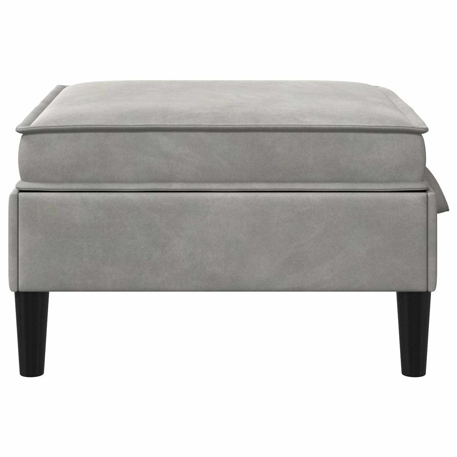 Sofa Kruk met Opslag Lichtgrijs Fluweel