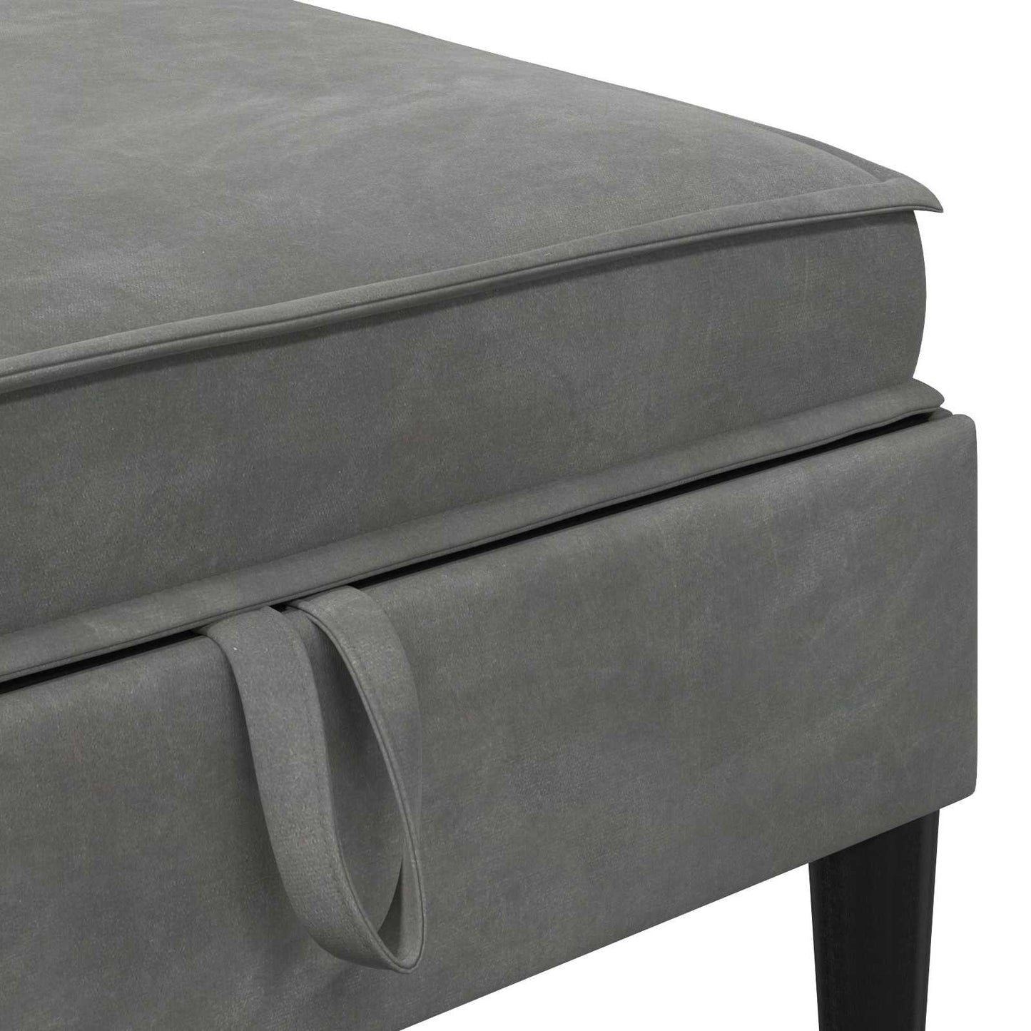 Sofa Kruk met Opslag Donkergrijs Fluweel