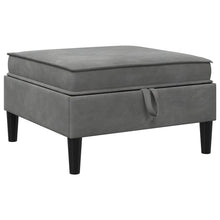 Sofa Kruk met Opslag Donkergrijs Fluweel