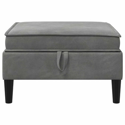 Sofa Kruk met Opslag Donkergrijs Fluweel
