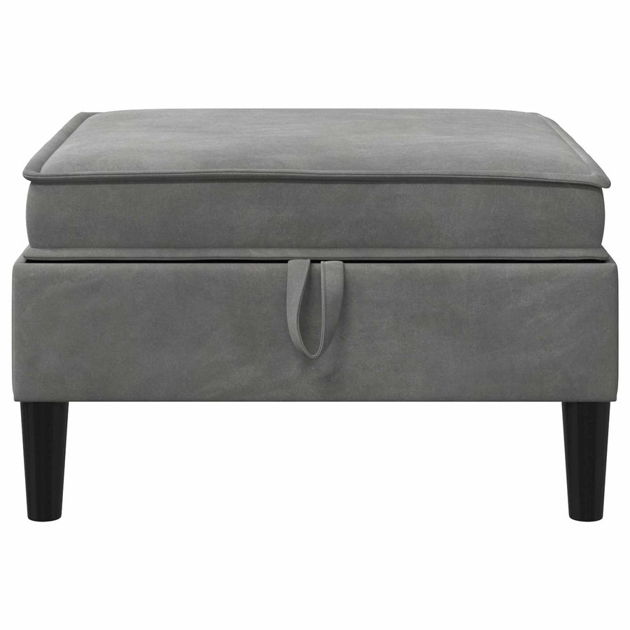 Sofa Kruk met Opslag Donkergrijs Fluweel