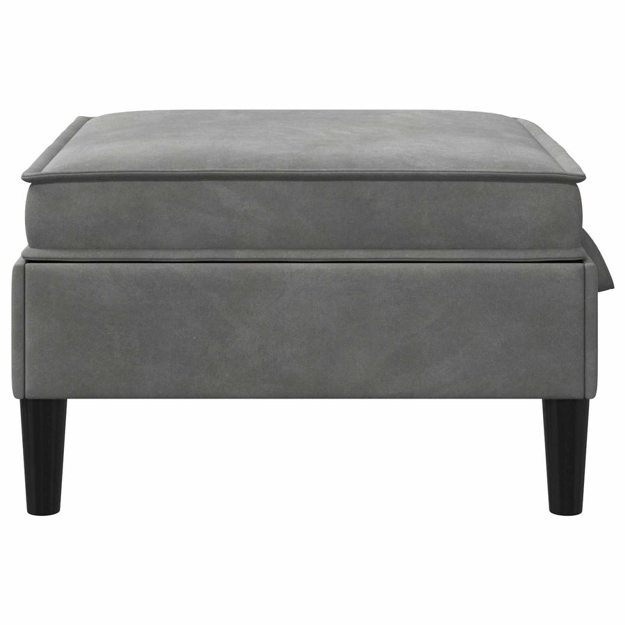 Sofa Kruk met Opslag Donkergrijs Fluweel