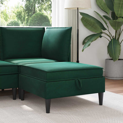 Sofa Kruk met Opslag Donkergroen Fluweel