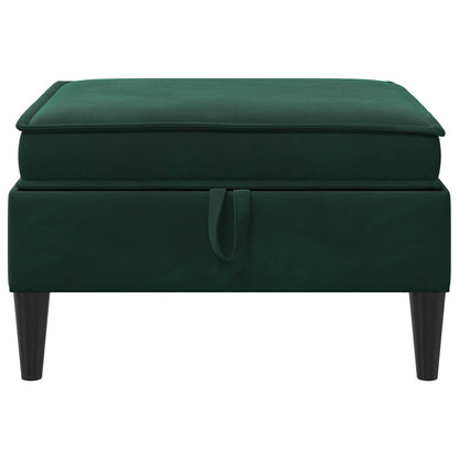 Sofa Kruk met Opslag Donkergroen Fluweel