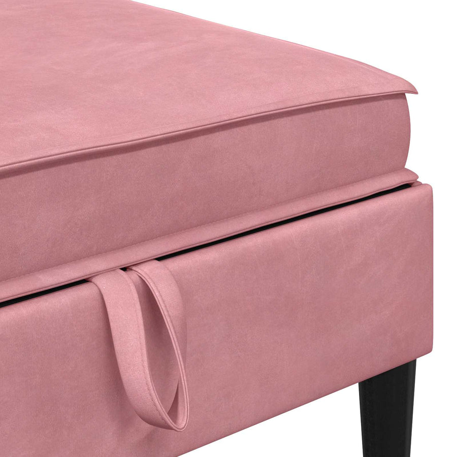 Sofa Kruk met Opslag Roze Fluweel