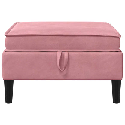 Sofa Kruk met Opslag Roze Fluweel