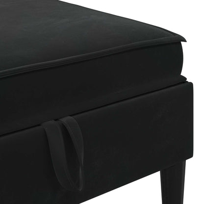 Sofa Kruk met Opslag Zwart Fluweel