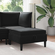 Poef met opslag 70x70x40 cm zwart fluweel