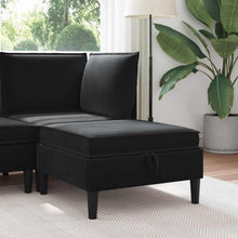 Sofa Kruk met Opslag Zwart Fluweel