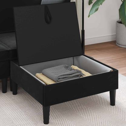Sofa Kruk met Opslag Zwart Fluweel