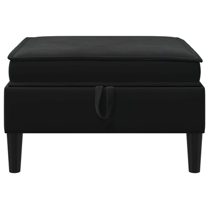 Sofa Kruk met Opslag Zwart Fluweel