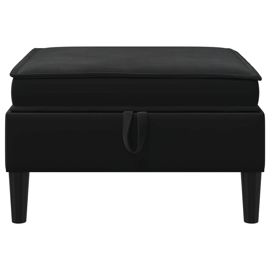 Sofa Kruk met Opslag Zwart Fluweel