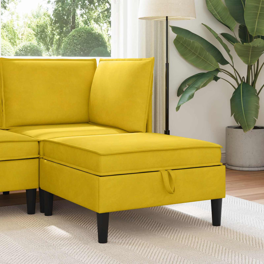 Sofa Kruk met Opslag Geel Fluweel