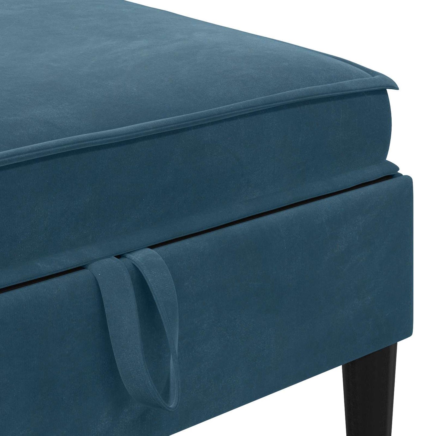 Sofa Kruk met Opslag Blauw Fluweel