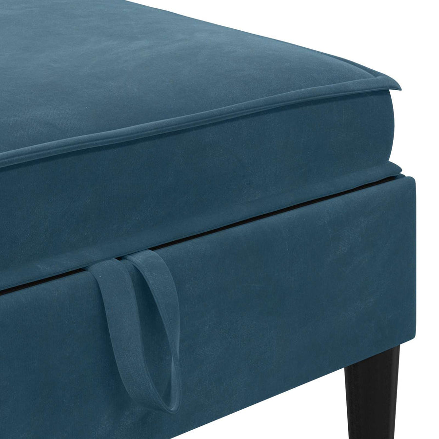 Sofa Kruk met Opslag Blauw Fluweel
