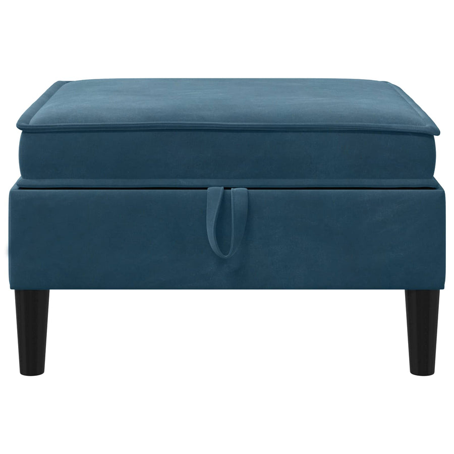 Sofa Kruk met Opslag Blauw Fluweel