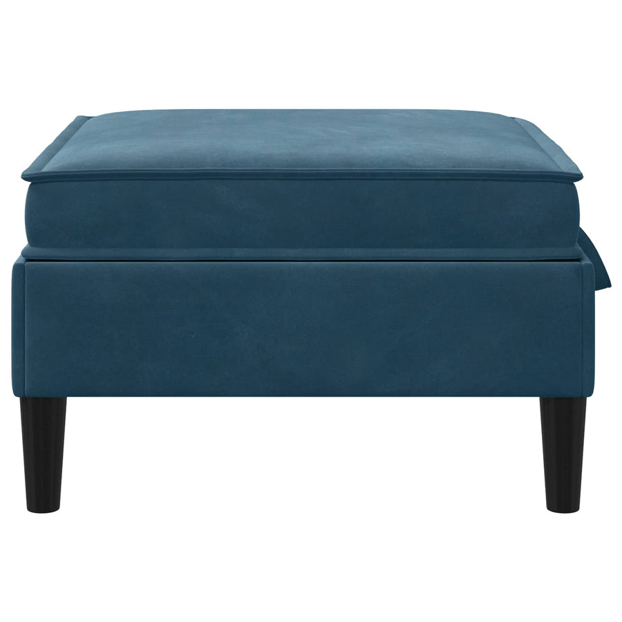 Sofa Kruk met Opslag Blauw Fluweel