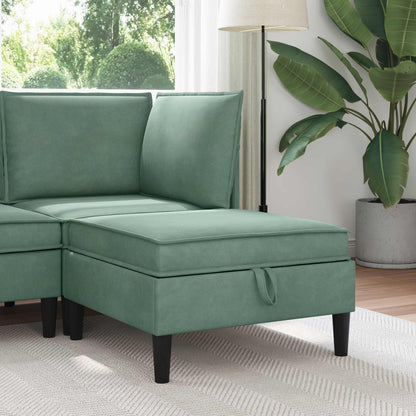 Sofa Kruk met Opslag Zeegroen Fluweel