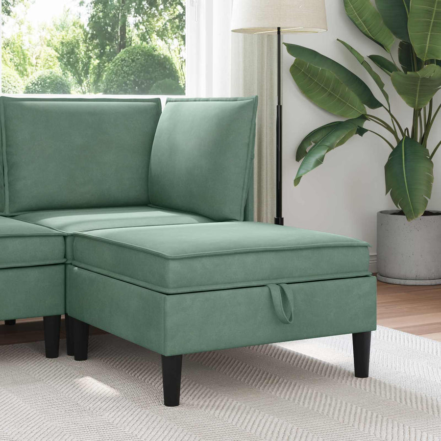 Sofa Kruk met Opslag Zeegroen Fluweel