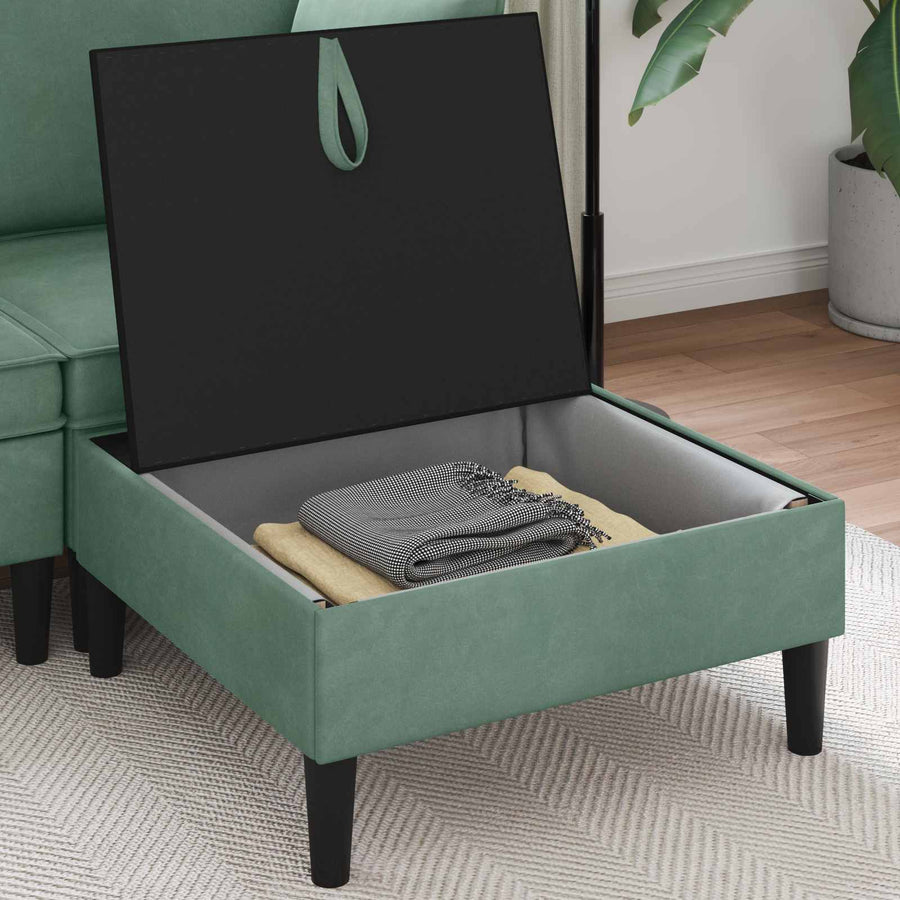 Sofa Kruk met Opslag Zeegroen Fluweel