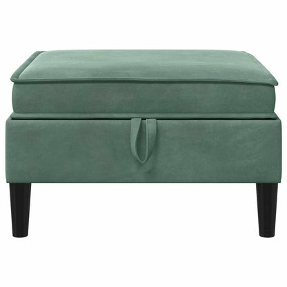 Sofa Kruk met Opslag Zeegroen Fluweel