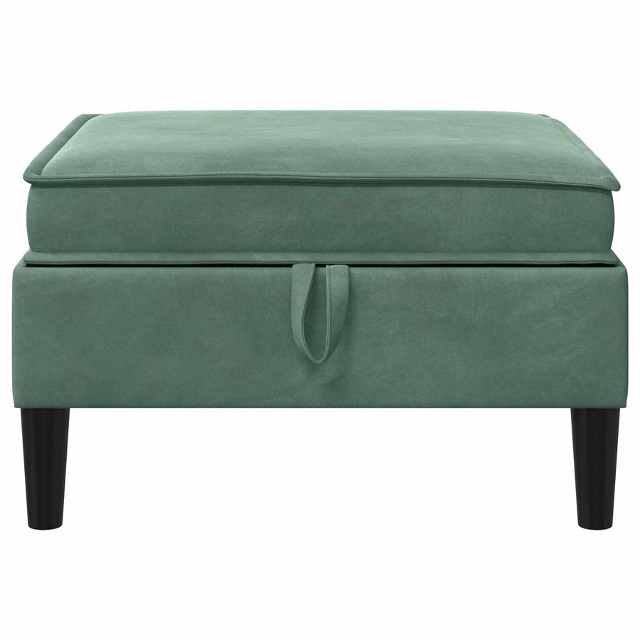 Sofa Kruk met Opslag Zeegroen Fluweel