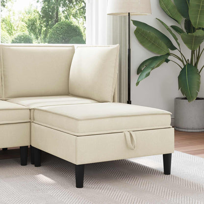 Sofa Kruk met Opslag Crèmekleurig Fluweel