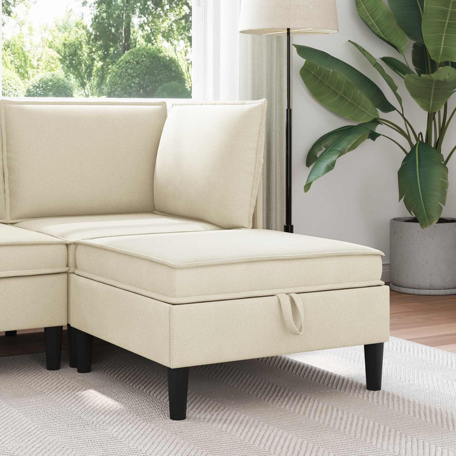 Sofa Kruk met Opslag Crèmekleurig Fluweel